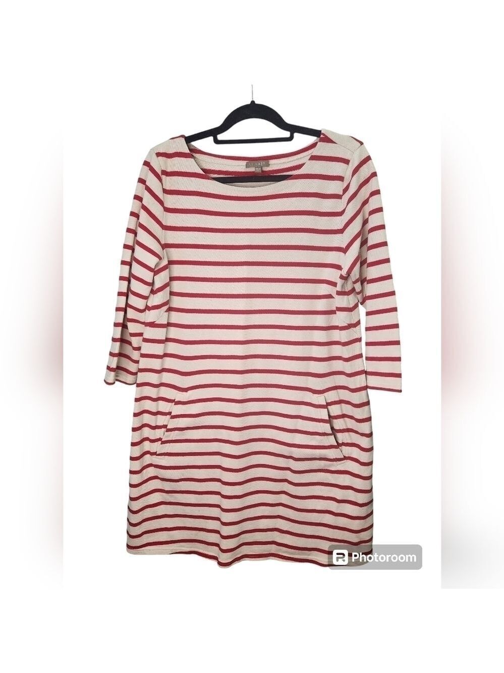 Lilla P Red and Cream Nautical Striped Dresse Sz. L